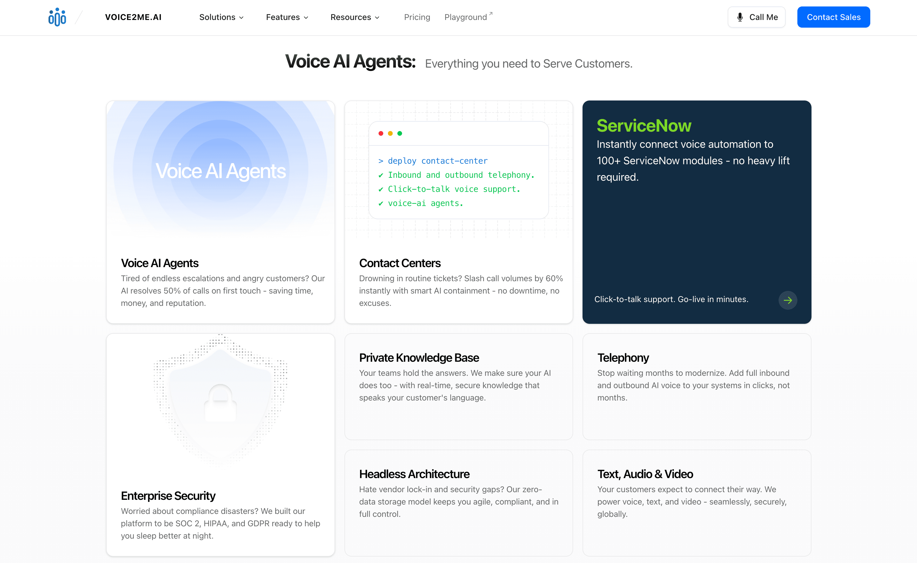 Voice2Me platform interface